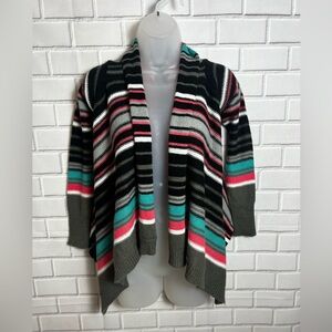 PLANET GOLD girls striped open front cardigan/size L